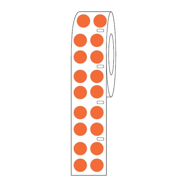 Label Roll, Cryo, Direct Thermal, 13mm Dots, for 2.0mL Tubes, Red, 4000PK